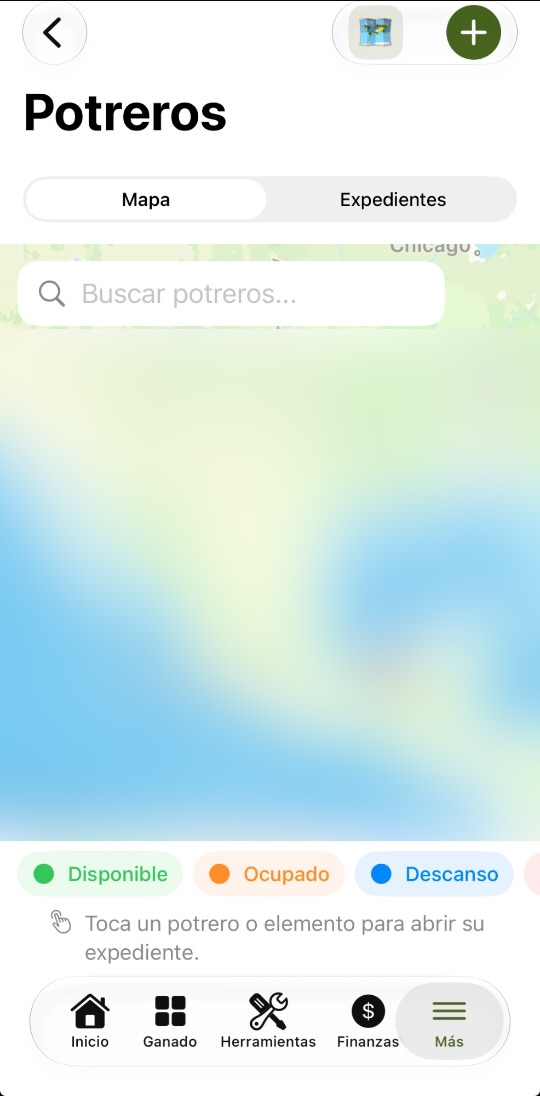 Mapa de potreros en Bovitra